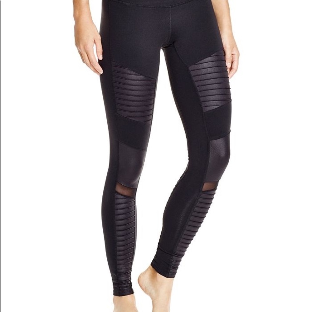 Alo Yoga Black High Waisted Moto Leggings, M
